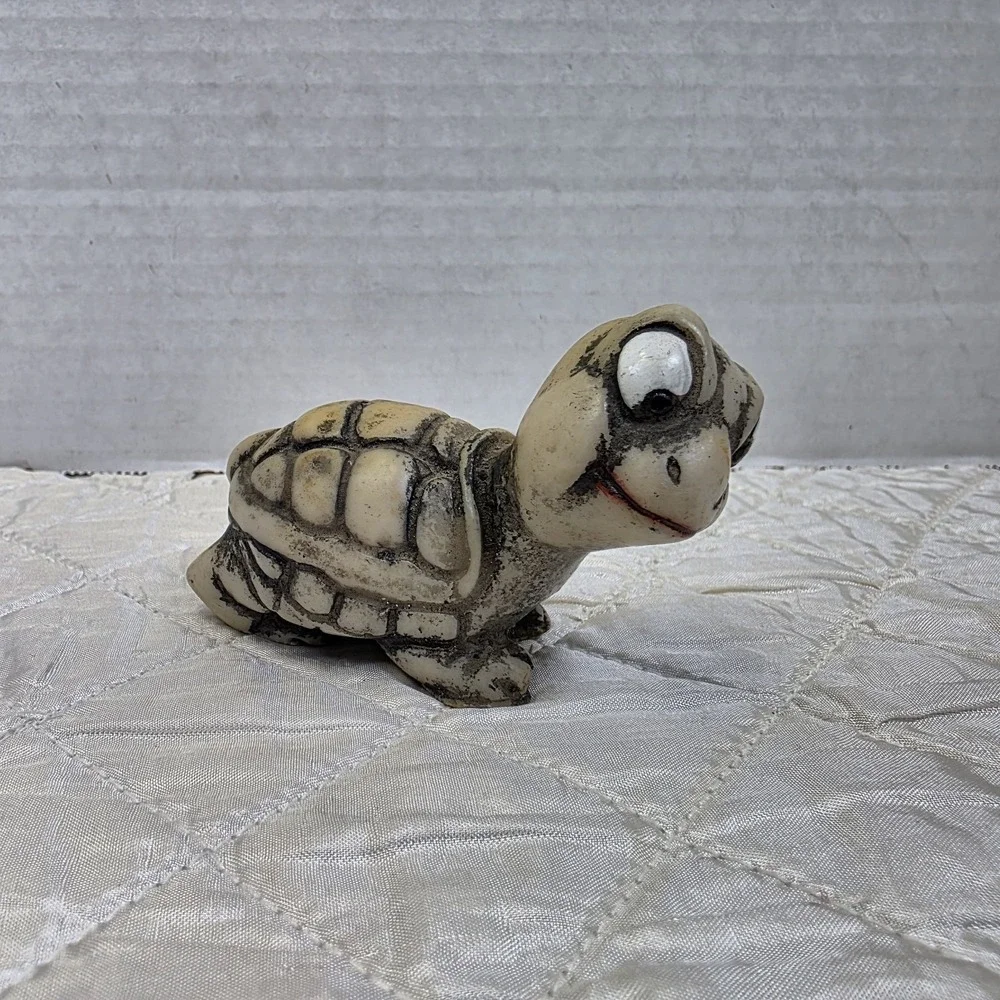 Cute Vintage Cresco Turtle Figurine Whimsy Resin Book Case Fairy Garden Planter